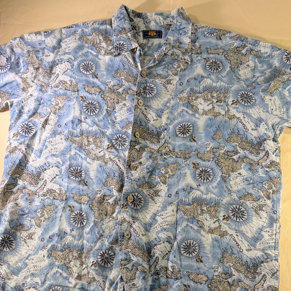 Route 66 original clothing company, Pacific Ocean button-down short sleeve shirt